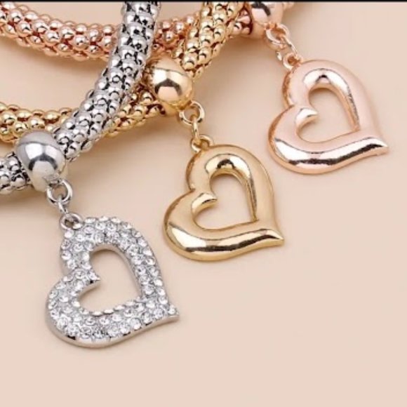 3 Piece Series Woven Bracelets, Popcorn Chain Stackable Elastic Bracelets - Picture 3 of 4